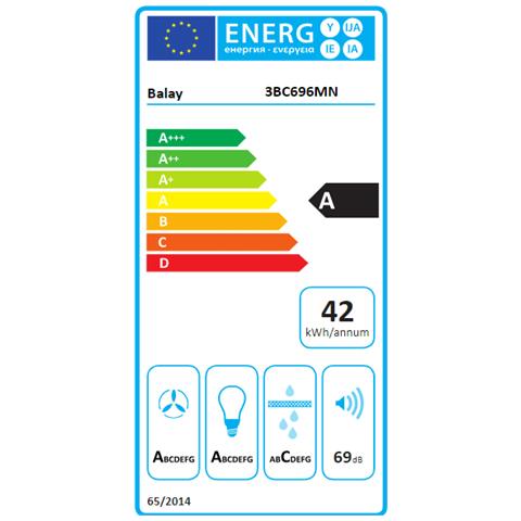 Cappa a Parete 3BC696MN Aspirante 90 cm Colore Nero - Foto 2