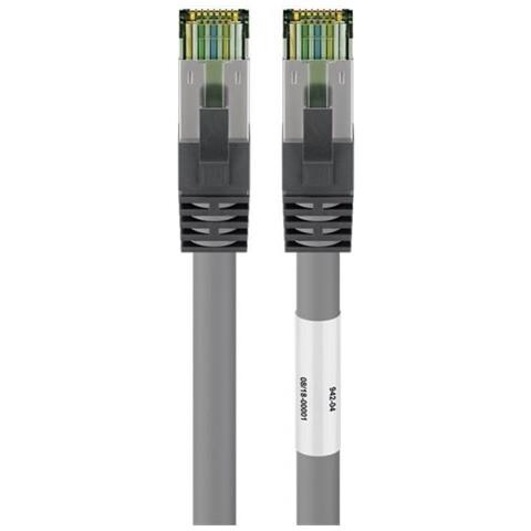 Goobay - Patch-kabel - Rj-45 (m) Bis Rj-45 (m) - 10 M - Sftp, Pimf - Cat 8.1 - Halogenfrei, Geformt, Ohne Haken, Verseilt - Grau (55141) - Foto 1