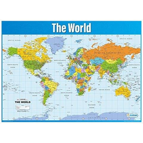 Mappa Del Mondo Geografia Poster Gloss Paper Misura 850 Millimetri X 594 Millimetri (a1) Geografia Aula Poster Grafici Istruzione Di Daydream Education - Foto 1
