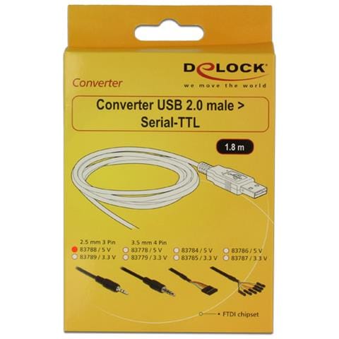 1.8m USB 2.0-A / 2.5mm USB 2.0-A 2.5mm Nero cavo di interfaccia e adattatore - Foto 2