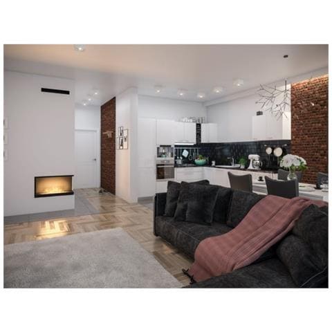 Inside 800 Vers 2 - Biocamino Da Incasso Angolare, Apertura Destra - 80  - Bruciatore Lineare 50cm / Capienza 1l - Foto 2