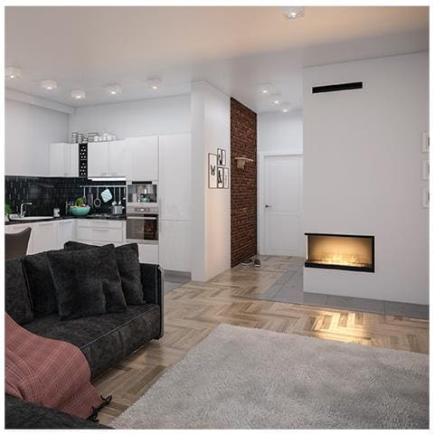 Inside 800 Vers 2 - Biocamino Da Incasso Angolare, Apertura Destra - 80  - Bruciatore Lineare 50cm / Capienza 1l - Foto 7