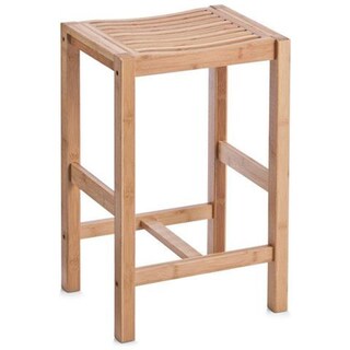Ridder Sgabello Da Bagno In Bambù Con Seduta - Regolabile In Altezza 37,5-47 Cm - Portata 150 Kg - Marrone Naturale
