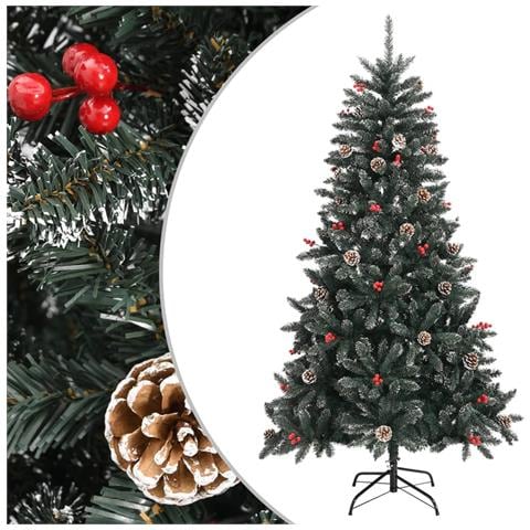 Albero Di Natale Artificiale Con Base Verde 180 Cm Pvc - Foto 1