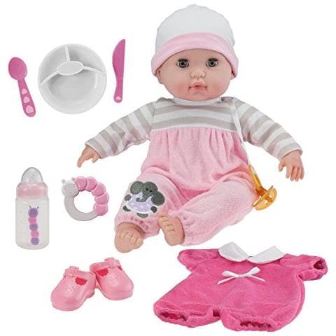 Baby Doll Realistica Da 15 Con Corpo Morbido E Occhi Apertichiusi - Berenguer Boutique Set Regalo Da 10 Pezzi Con Biberon, Sonaglio, Ciuccio E Accessori Rosa Dai 2 Anni In Su - Foto 1