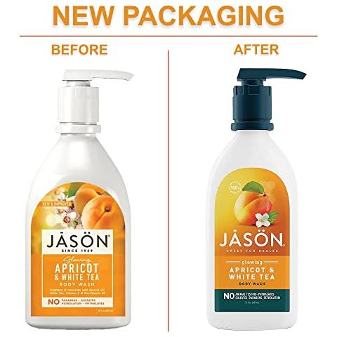 Jason Natural Body Wash & Shower Gel, Albicocca Luminosa E Tè Bianco, 30 Oz - Foto 2