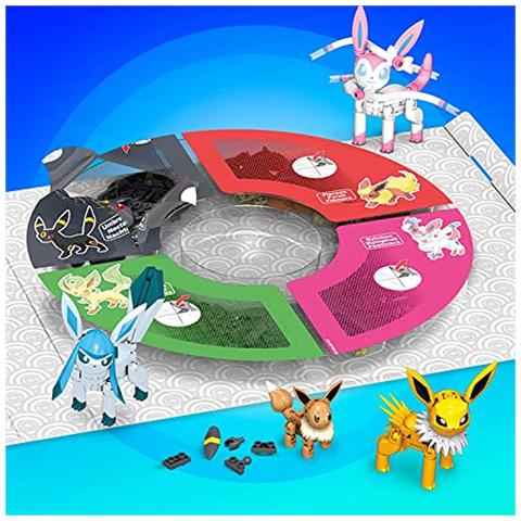Mega Pokemon Action Figure Building Toys Per Bambini, Every Eevee Evolution Con 470 Pezzi, 9 Personaggi Posizionabili, Idea Regalo - Foto 2