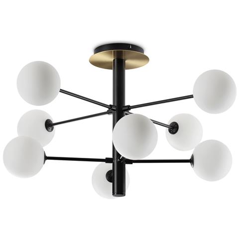 Plafoniera Contemporanea Cosmopolitan Metallo Nero 8 Luci G9 15w 3000k Ip20 - Foto 1