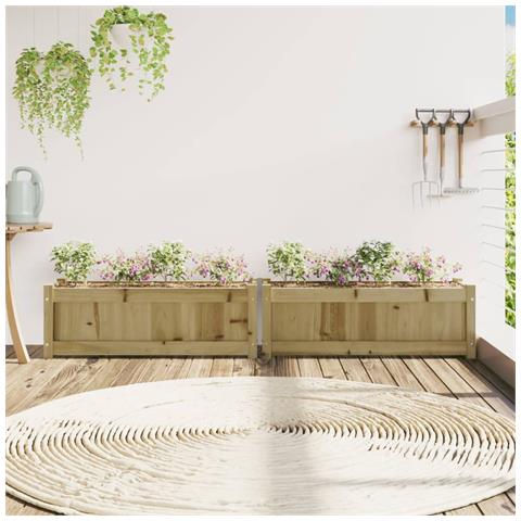 Fioriere Da Giardino 2 Pz In Legno Di Pino Impregnato - Foto 3