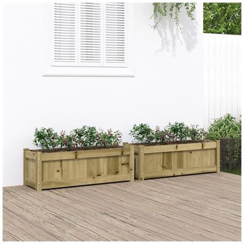 Fioriere Da Giardino 2 Pz In Legno Di Pino Impregnato - Foto 1