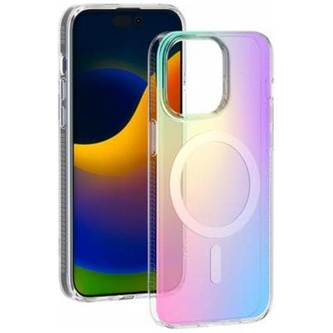 Cover Ibrida Magsafe Con Riflessi Olografici Per Iphone 15 Pro Max, Multicolore - Foto 1