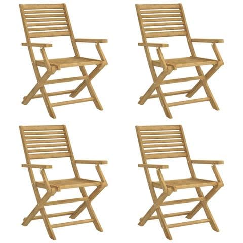 Sedie Giardino Pieghevoli 4pz 54,5x61,5x86,5 Cm Massello Acacia - Foto 1