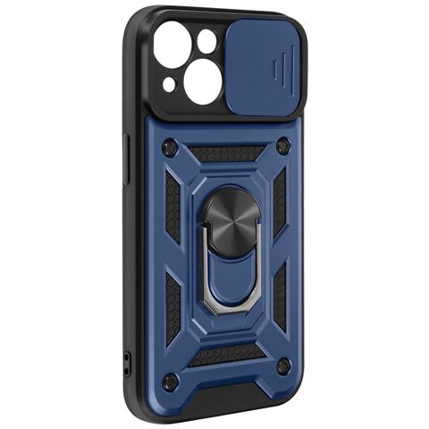 Cover Per Iphone 15 Anello Supporto Coprifotocamera Scorrevole, Blu Scuro - Foto 1