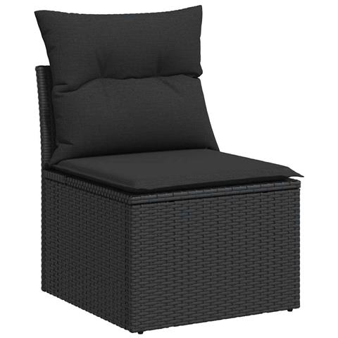 Set Divani Da Giardino 9 Pz Con Cuscini Nero In Polyrattan - Foto 2