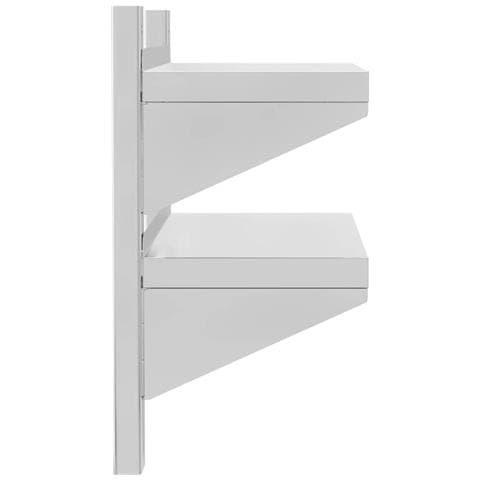 Mensola a Muro 2 Ripiani 50x23,5x48cm Argento in Acciaio Inox - Foto 10