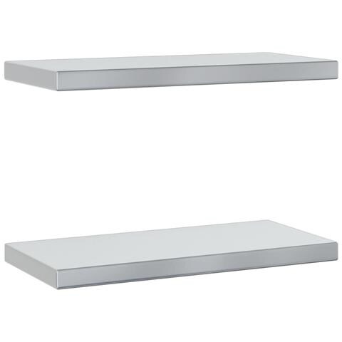 Mensole a Muro 2 pz 50x23,5x3cm Argento in Acciaio Inossidabile - Foto 2