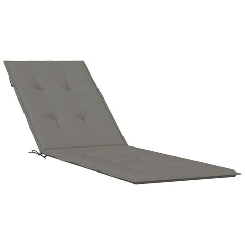 Cuscino Per Sdraio Grigio Scuro Mélange (75+105) x50x3 Tessuto - Foto 2