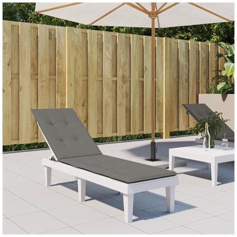 Cuscino Per Sdraio Grigio Scuro Mélange (75+105) x50x3 Tessuto - Foto 3