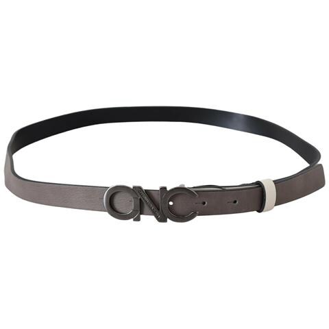 Cintura Fibbia Logo Lettera Pelle Bianca Nera - 90 Cm / 36 Inches - Foto 2