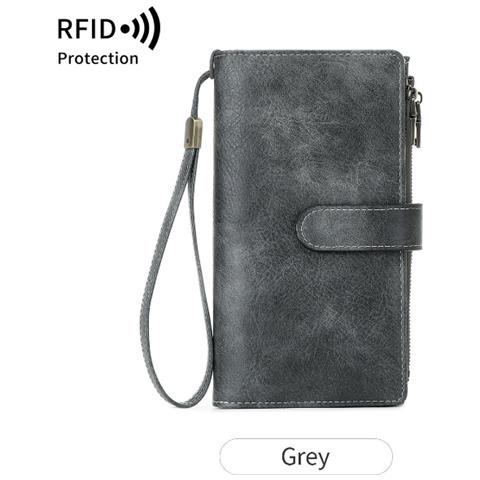 Portafoglio Da Donna Con Protezione Rfid In Similpelle - Nero Grey - Foto 2