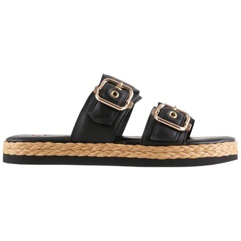 Elsa Slippers Ciabatte Pelle Scarpe Donna Nero Eu 36, 3-100720 0100 - Foto 1