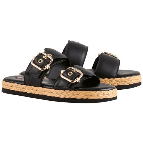 Elsa Slippers Ciabatte Pelle Scarpe Donna Nero Eu 36, 3-100720 0100 - Foto 2