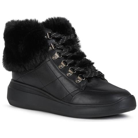 D Rubidia Black Sneakers Pelle Di Mucca Scarpe Donna Nero Eu 39, D04apc-085bh C9999 - Foto 1