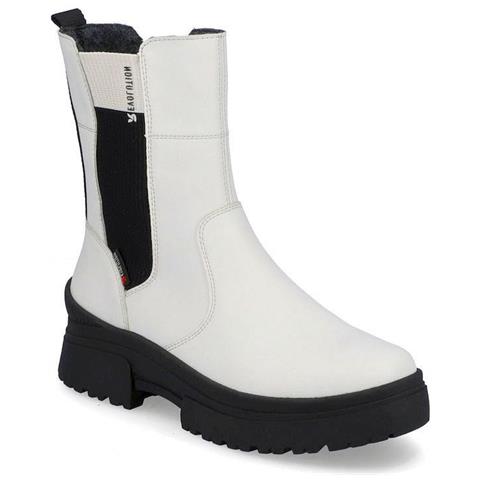 White Casual Closed Booties Stivaletti Pelle Scarpe Donna Bianco Eu 38, W0380-80 - Foto 2