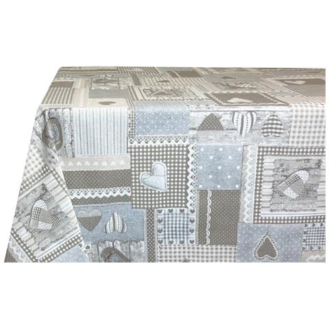 Tovaglia Per Salotto Cucina Tavolo 100% Cotone Made In Italy Aprica Rp 90x90 Beige - Foto 5