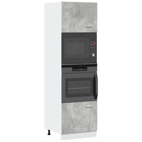 Mobile per Microonde “Lyon” Grigio Cemento 60x57x207 cm - Foto 2