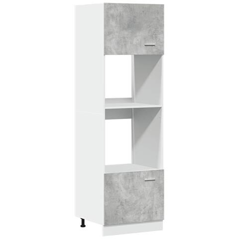 Mobile per Microonde “Lyon” Grigio Cemento 60x57x207 cm - Foto 1