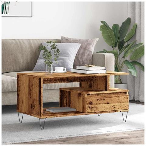 Tavolino Da Salotto Legno Antico 90x49x45 Cm Legno Multistrato - Foto 3