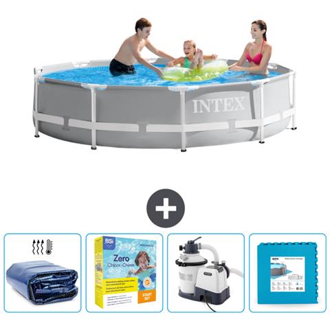 Piscina Fuori Terra - In Giro - 305x305x76 Cm - Grigio - Include Accessori Coordinati Cb67 - Foto 1