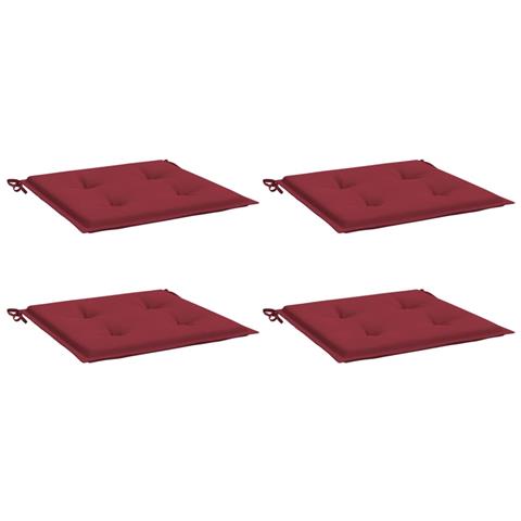 Cuscini Per Sedia 4 Pz Rosso Vino 50x50x4 Cm In Tessuto Oxford - Foto 2