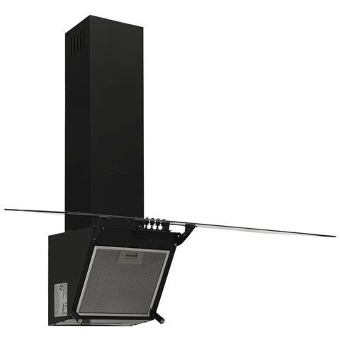 Lusso Casadino -  Cappa A Parete 90 Cm In Acciaio E Vetro Temperato Nero - Foto 2