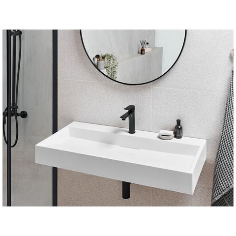 Lavandino Sospeso Bianco 100 X 46 Cm Quenko - Foto 1