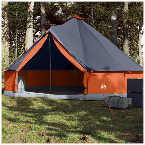 Tenda Familiare Tipi 6 Persone Grigia e Arancione Impermeabile - Foto 1