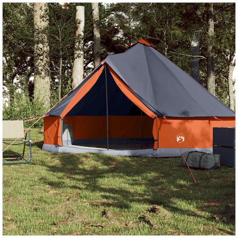 Tenda Familiare Tipi 6 Persone Grigia e Arancione Impermeabile - Foto 2