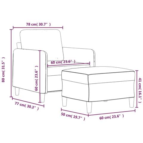 Poltrona con Poggiapiedi Giallo Chiaro 60 cm in Tessuto - Foto 7