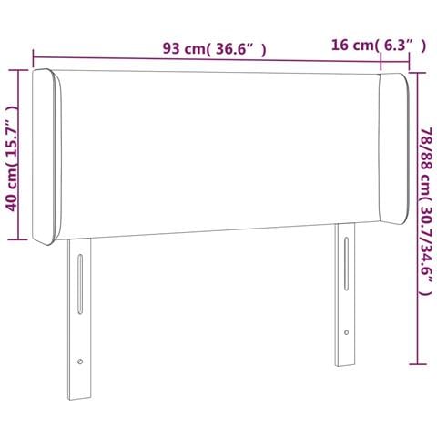 Testiera a LED Grigio 93x16x78/88 cm in Similpelle - Foto 6