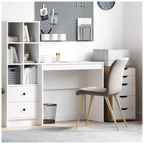 Scrivania minimalista Bianca Legno ingegnerizzato Media Minimalistica - Foto 2