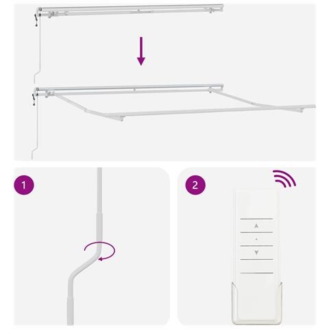 Ombrellone Retrattile Automatico Rosso e Bianco 350x250 cm - Foto 9