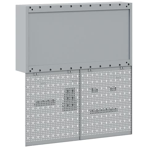 Set da Muro con Mobile per Attrezzi e Pannello Utensili a 3 Pezzi  Rosso Metallico - Foto 9