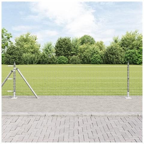 Recinzione Euro con 7 pali flangiati 0.6x10 m Acciaio zincato - Foto 2