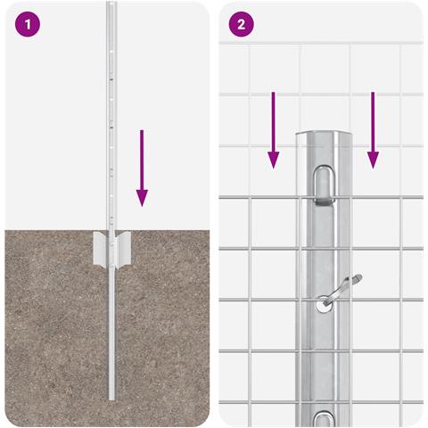 Recinzione in Filo Saldato con 5 Pannelli Argento 0.5x100 m Acciaio - Foto 9