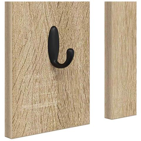 Appendiabiti a muro con specchio rovere sonoma 84 x 10 x 80 cm - Foto 9