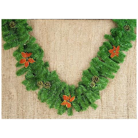 Décoration De Noël Zollino, 220x25xh25 Cm, Vert, Rouge, Pvc - Foto 1