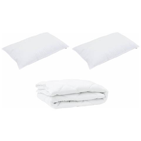 Set di piumini con cuscino 3 pcs Bianco 200 x 200 cm Microfibra - Foto 1