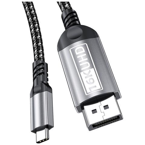 Cavo Da Type-c A Dp 2.1 Ad Alta Definizione 16k, Compatibile Con Telefoni E Computer 8k 4k, Cavo Adattatore Display Thunderbolt Grey 2 Metri - Foto 2