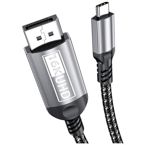 Cavo Da Type-c A Dp 2.1 Ad Alta Definizione 16k, Compatibile Con Telefoni E Computer 8k 4k, Cavo Adattatore Display Thunderbolt Grey 2 Metri - Foto 1